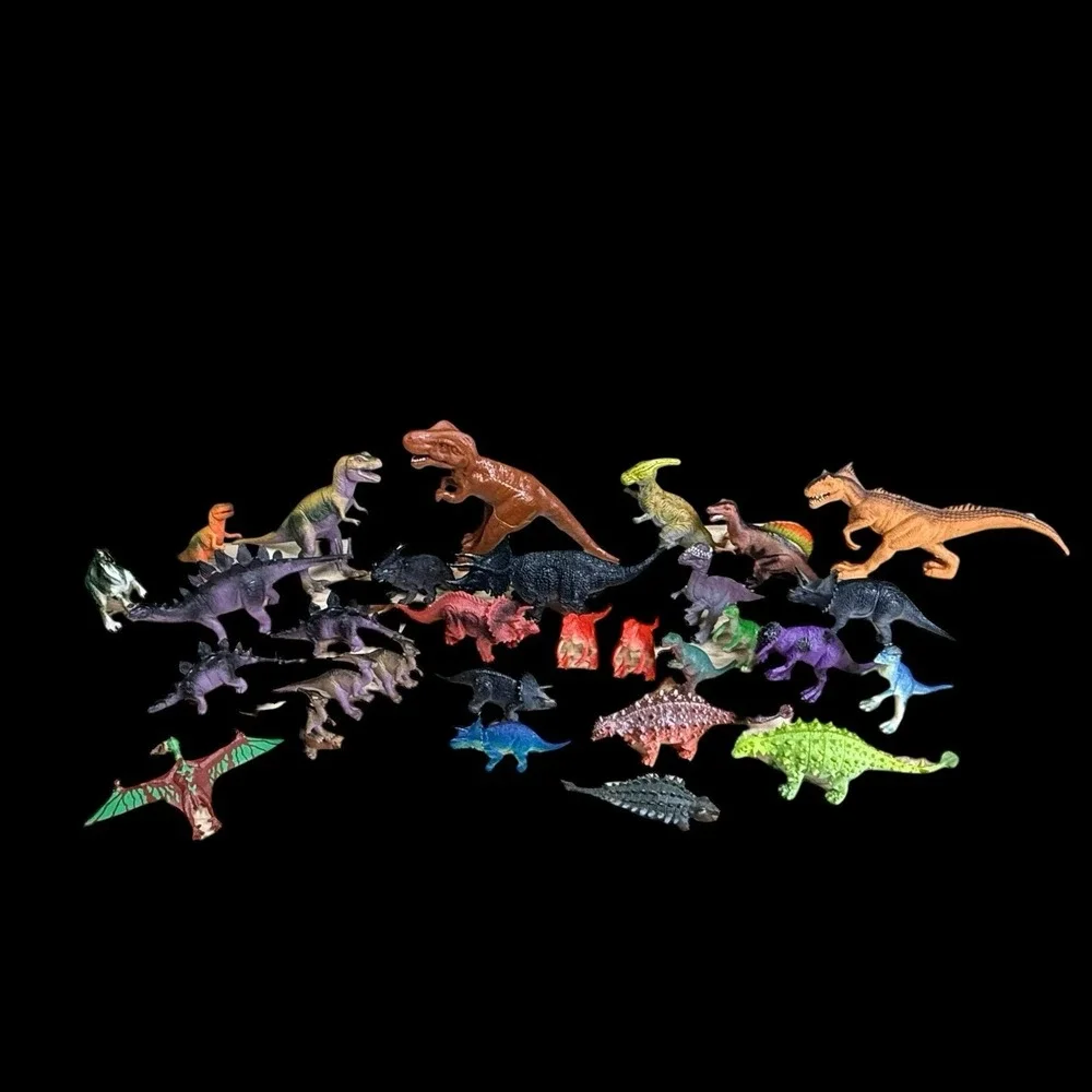 Dinosaur Toys Large Lot 25+ pcs Assorted Types Sizes - Picture 2 of 14